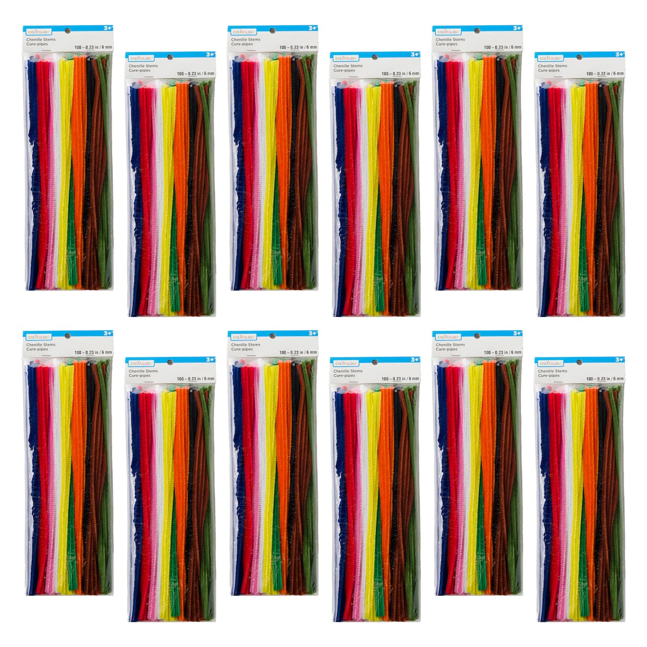 12 Packs: 100 ct. (1,200 total) Primary Chenille Pipe Cleaners by Creatology™